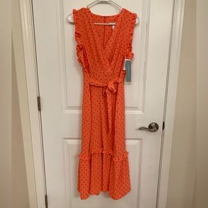 London Times Women's Ruffled Tiered Midi Dress NWT